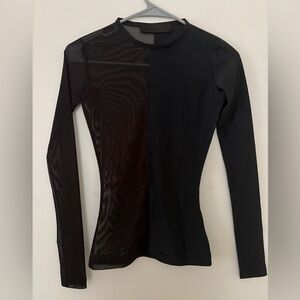 Elegant Black Long Sleeve Women's Top